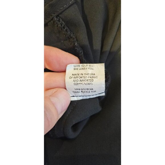 Show Me Your Mumu Hazel Ruffle Top Black Off-The-Shoulder Small - Picture 4 of 6